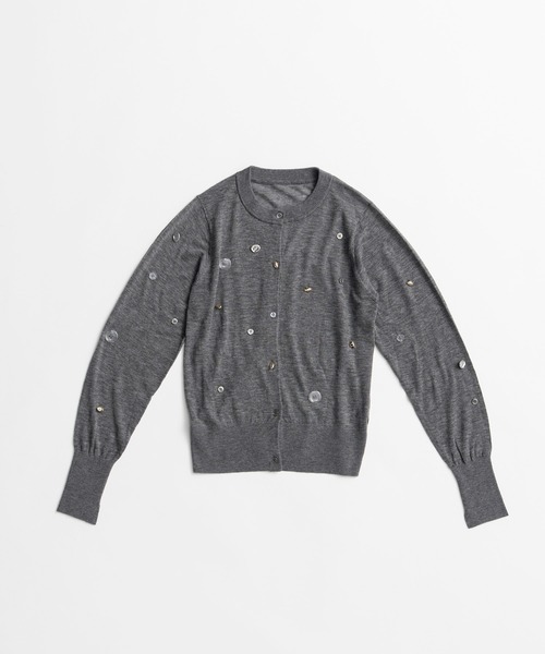 PRANK PROJECT(プランクプロジェクト)の「【2026Autumn Pre-Order】スイビウールプレイフルボタンカーディガン / Suivi Wool Playful Button Cardigan(カーディガン/ボレロ・レディース・グレー/ブラック・FREE)」の9枚目の写真