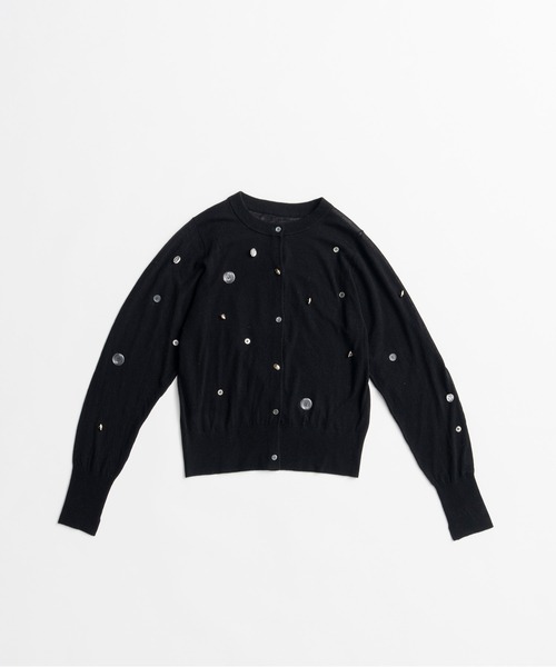 PRANK PROJECT(プランクプロジェクト)の「【2026Autumn Pre-Order】スイビウールプレイフルボタンカーディガン / Suivi Wool Playful Button Cardigan(カーディガン/ボレロ・レディース・グレー/ブラック・FREE)」の10枚目の写真