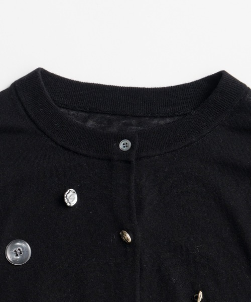 PRANK PROJECT(プランクプロジェクト)の「【2026Autumn Pre-Order】スイビウールプレイフルボタンカーディガン / Suivi Wool Playful Button Cardigan(カーディガン/ボレロ・レディース・グレー/ブラック・FREE)」の12枚目の写真