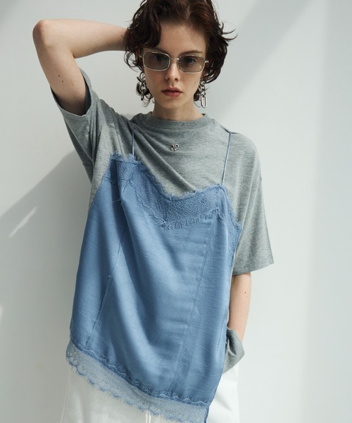 JOSE MOON（ジョゼムーン）の「LACE CAMI TRIM TSHIRT/レースキャミ