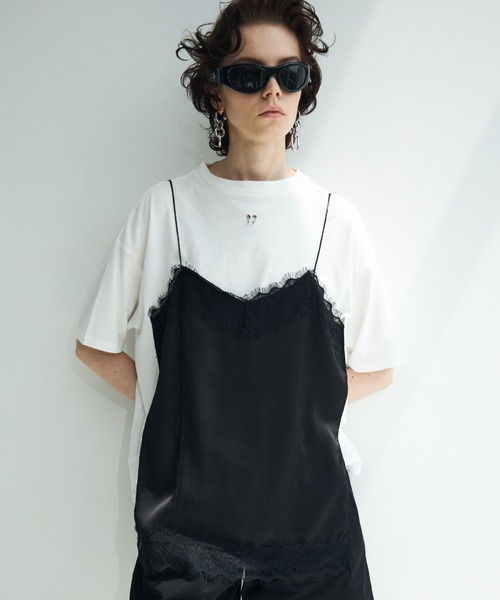 JOSE MOON（ジョゼムーン）の「LACE CAMI TRIM TSHIRT/レースキャミ
