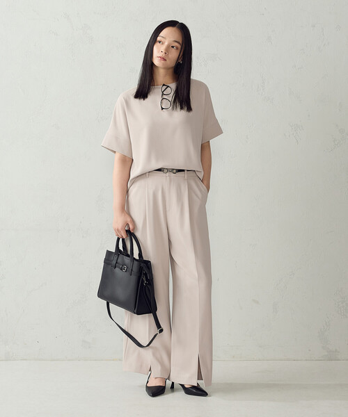 COMME CA ISM(コムサイズム)の「【UVカット・吸水速乾・接触冷感】バックスリットブラウス/セットアップ対応(シャツ/ブラウス・レディース・モカ/ベージュ・FREE)」の19枚目の写真