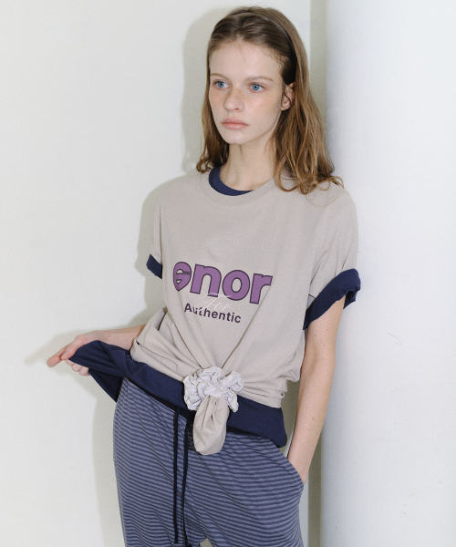 EN OR（エンオール）の「[CORE] CORE SHORT SLEEVE T-SHIRT - BEIGE（Tシャツ/カットソー・レディース・その他・FREE）」の4枚目の写真