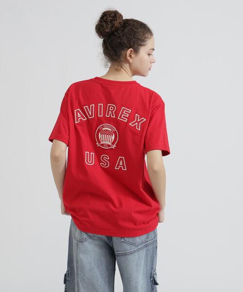 AVIREX(アヴィレックス)の「S/S SIGNATURE VARSITY LOGO T-SHIRT(Tシャツ/カットソー・レディース・ブラック/レッド/ホワイト/ブルー・F)」の4枚目の写真