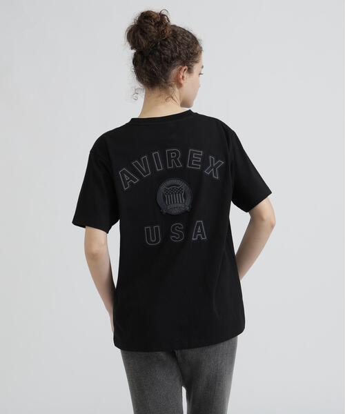AVIREX(アヴィレックス)の「S/S SIGNATURE VARSITY LOGO T-SHIRT(Tシャツ/カットソー・レディース・ブラック/レッド/ホワイト/ブルー・F)」の1枚目の写真