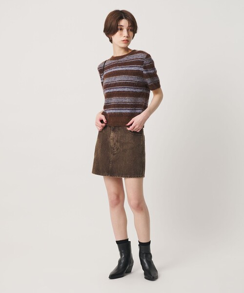 BEAUTY&YOUTH UNITED ARROWS(ビューティーアンドユースユナイテッドアローズ)の「アルパカブレンド フェザーヤーン ボーダー ニットプルオーバー(ニット/セーター・レディース・ライトグレー/ダークブラウン・FREE)」の8枚目の写真