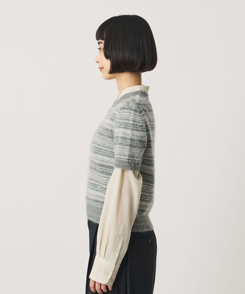 BEAUTY&YOUTH UNITED ARROWS(ビューティーアンドユースユナイテッドアローズ)の「アルパカブレンド フェザーヤーン ボーダー ニットプルオーバー(ニット/セーター・レディース・ライトグレー/ダークブラウン・FREE)」の10枚目の写真