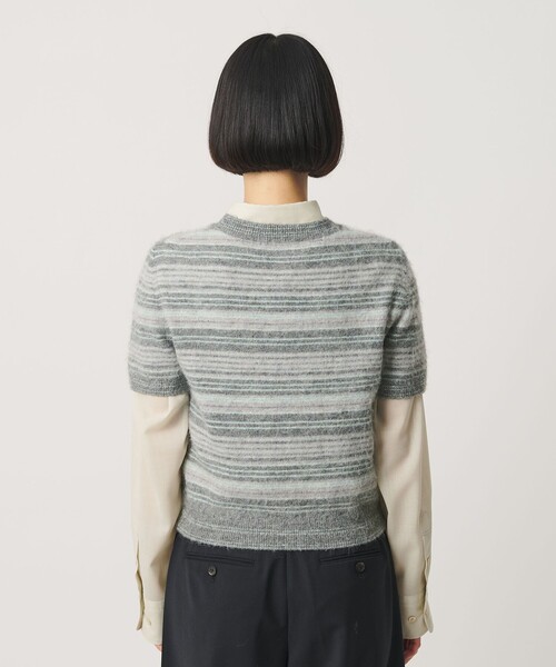 BEAUTY&YOUTH UNITED ARROWS(ビューティーアンドユースユナイテッドアローズ)の「アルパカブレンド フェザーヤーン ボーダー ニットプルオーバー(ニット/セーター・レディース・ライトグレー/ダークブラウン・FREE)」の11枚目の写真