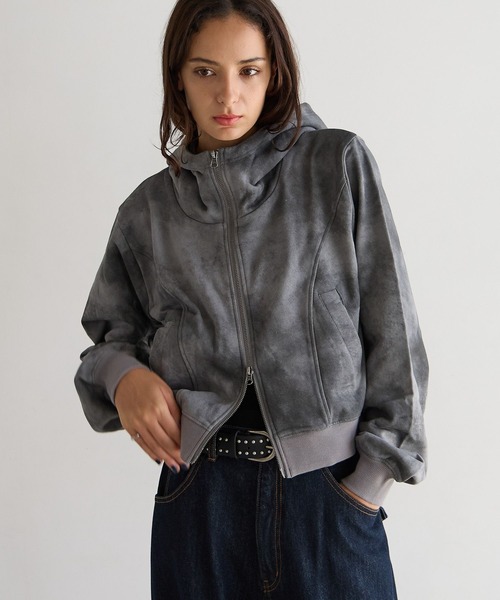 PBLIM(ページボーイリム)の「《UNISEX》タイダイフウZIPパーカー(パーカー・レディース・ブラウン/チャコールグレー・FREE)」の3枚目の写真