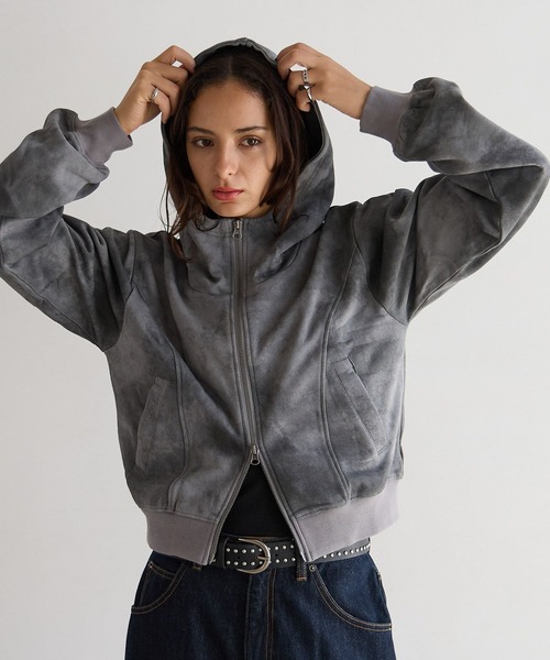 PBLIM(ページボーイリム)の「《UNISEX》タイダイフウZIPパーカー(パーカー・レディース・ブラウン/チャコールグレー・FREE)」の4枚目の写真