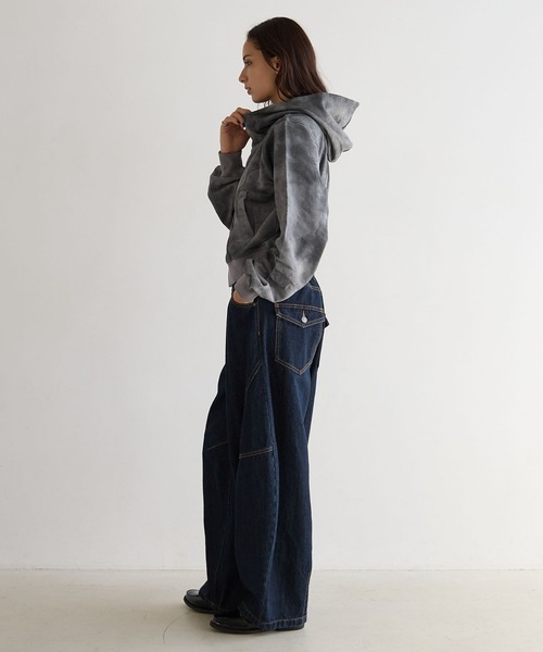 PBLIM(ページボーイリム)の「《UNISEX》タイダイフウZIPパーカー(パーカー・レディース・ブラウン/チャコールグレー・FREE)」の10枚目の写真