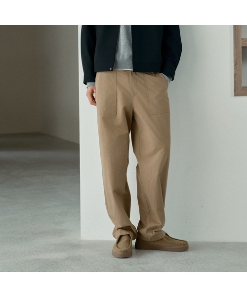 MINDBRIDGE(マインドブリッジ)の「COUTURE コットン100% ファティーグ セミワイド チノパンツ - 2カラー(その他パンツ・メンズ・ブラウン/ベージュ・30/32/34/36/29)」の1枚目の写真