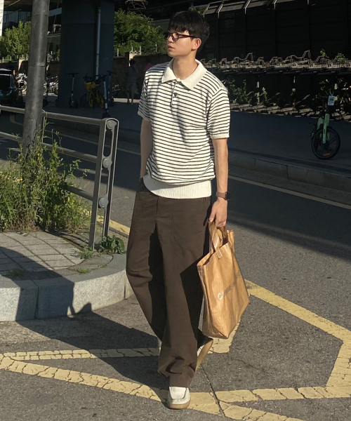 MINDBRIDGE(マインドブリッジ)の「COUTURE コットン100% ファティーグ セミワイド チノパンツ - 2カラー(その他パンツ・メンズ・ブラウン/ベージュ・30/32/34/36/29)」の5枚目の写真