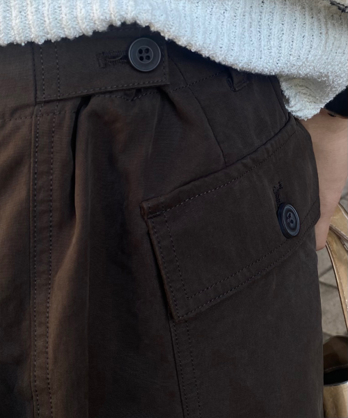 MINDBRIDGE(マインドブリッジ)の「COUTURE コットン100% ファティーグ セミワイド チノパンツ - 2カラー(その他パンツ・メンズ・ブラウン/ベージュ・30/32/34/36/29)」の6枚目の写真