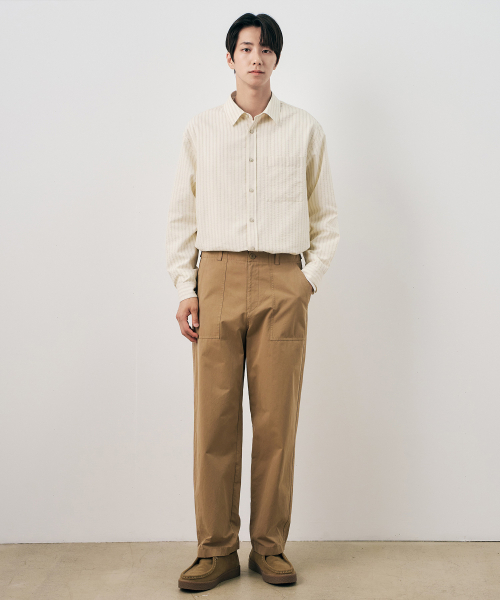 MINDBRIDGE(マインドブリッジ)の「COUTURE コットン100% ファティーグ セミワイド チノパンツ - 2カラー(その他パンツ・メンズ・ブラウン/ベージュ・30/32/34/36/29)」の9枚目の写真