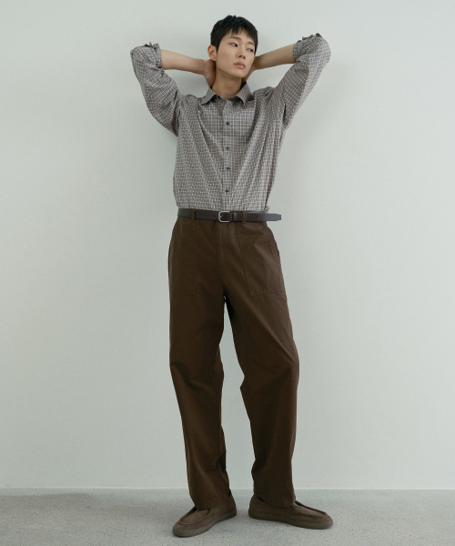 MINDBRIDGE(マインドブリッジ)の「COUTURE コットン100% ファティーグ セミワイド チノパンツ - 2カラー(その他パンツ・メンズ・ブラウン/ベージュ・30/32/34/36/29)」の13枚目の写真