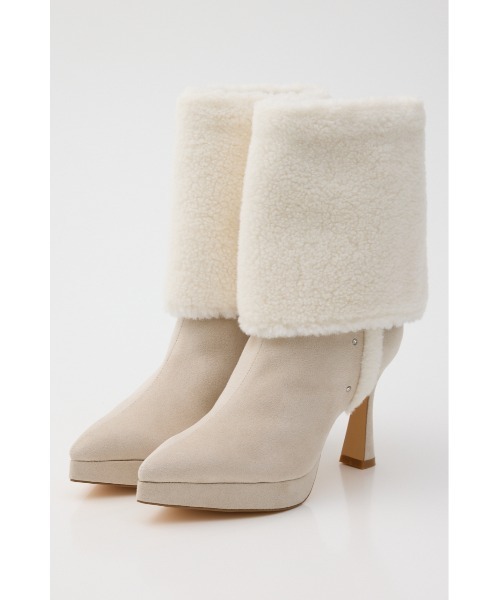 rienda（リエンダ）の「【AW先行アイテム】フェイクムートンショートブーツ 秋服 冬服（ブーツ・レディース・ブラック/ホワイト・SMALL/MEDIUM/LARGE）」の4枚目の写真