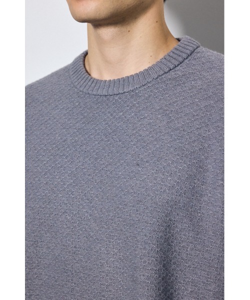 AZUL by moussy(アズールバイマウジー)の「【ストレッチ性あり】テクスチャークルーネックニットトップス 秋服 冬服 手洗い可能 毛5%(ニット/セーター・メンズ・ネイビー/ブラック/ライトグレー・LARGE/MEDIUM)」の16枚目の写真