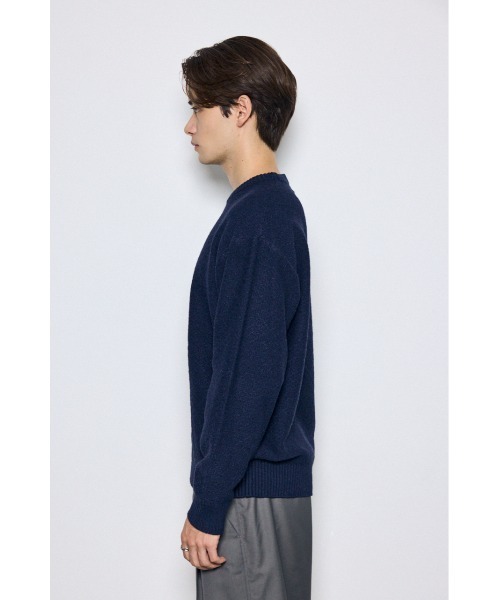 AZUL by moussy(アズールバイマウジー)の「【ストレッチ性あり】テクスチャークルーネックニットトップス 秋服 冬服 手洗い可能 毛5%(ニット/セーター・メンズ・ネイビー/ブラック/ライトグレー・LARGE/MEDIUM)」の14枚目の写真