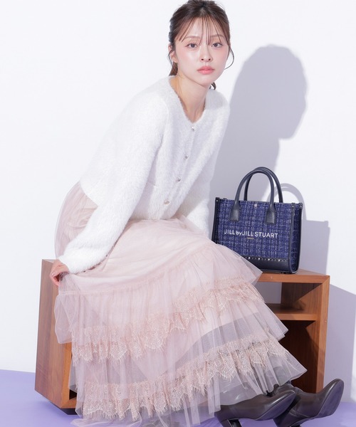 JILL by JILL STUART（ジルバイジルスチュアート）の「チュール×レースティアードスカート（スカート・レディース・グレー/ピンク/ホワイト・FREE）」の5枚目の写真
