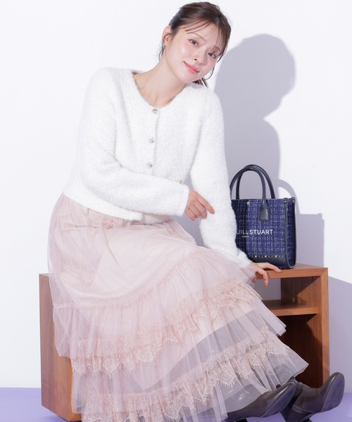 JILL by JILL STUART（ジルバイジルスチュアート）の「チュール×レースティアードスカート（スカート・レディース・グレー/ピンク/ホワイト・FREE）」の6枚目の写真