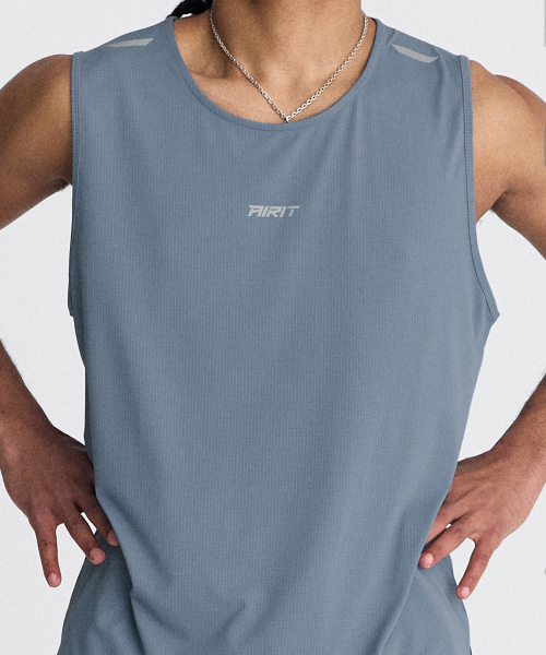 AIRIT(アイリット)の「エアドライ ランニングシングレット AM6011 BL(Tシャツ/カットソー・メンズ・スカイブルー・X-LARGE/XXX-LARGE/XXXXX-LARGE)」の2枚目の写真