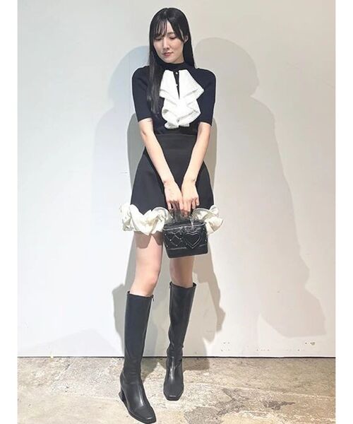 MERCURYDUO(マーキュリーデュオ)の「ポンチヘムフリルミニスカパン(スカート・レディース・ブラック/ライトブルー/アイボリー・FREE)」の18枚目の写真