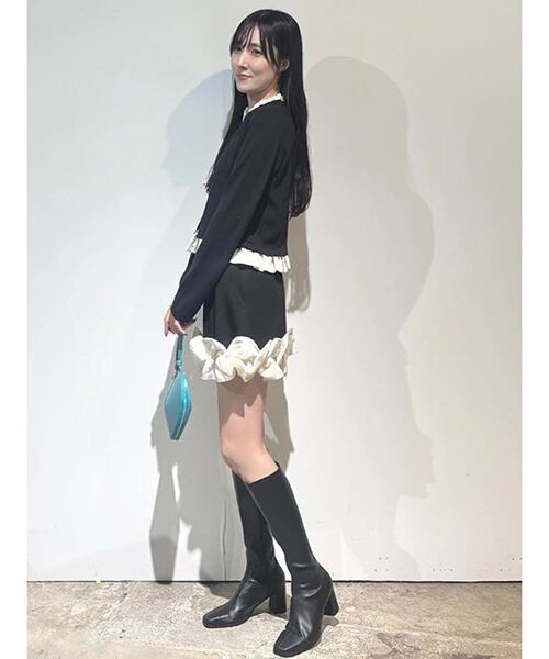 MERCURYDUO(マーキュリーデュオ)の「ポンチヘムフリルミニスカパン(スカート・レディース・ブラック/ライトブルー/アイボリー・FREE)」の19枚目の写真