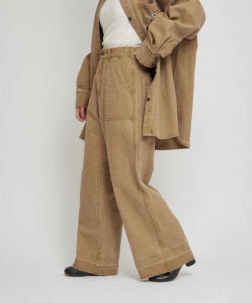 WILLOW（ウィロー）の「【willow】ダックタブ付きパンツ（その他パンツ・レディース・チャコールグレー/ベージュ・ONE SIZE）」の12枚目の写真