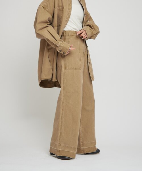 WILLOW（ウィロー）の「【willow】ダックタブ付きパンツ（その他パンツ・レディース・チャコールグレー/ベージュ・ONE SIZE）」の14枚目の写真