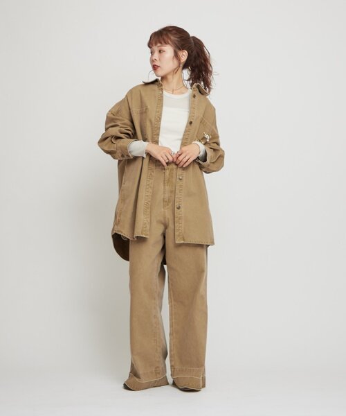 WILLOW（ウィロー）の「【willow】ダックタブ付きパンツ（その他パンツ・レディース・チャコールグレー/ベージュ・ONE SIZE）」の15枚目の写真