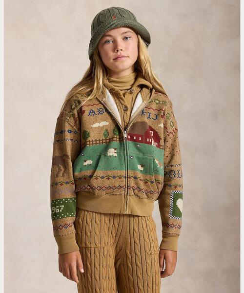 POLO RALPH LAUREN CHILDRENSWEAR(ポロ ラルフ ローレン チルドレンズウェア)の「サンプラー フリース フルジップ フーディ(パーカー・キッズ・ブラウン・S/M/XL)」の1枚目の写真