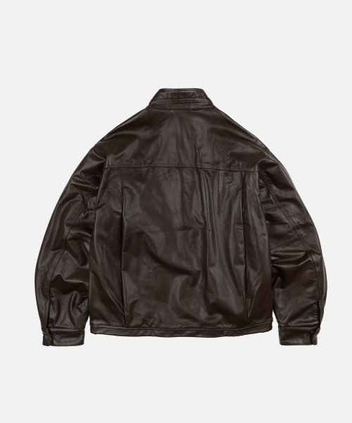 FRIZMWORKS（フリズムワークス）の「WAXED COWHIDE BUDDY HARRINGTON JACKET _ BROWN（ライダースジャケット・メンズ・その他・SMALL/MEDIUM/LARGE/X-LARGE）」の3枚目の写真