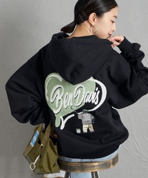 【WEB限定】[BEN DAVIS/ベンデイビス] HEARTY GORILLA サガラ刺繍ジップパーカー