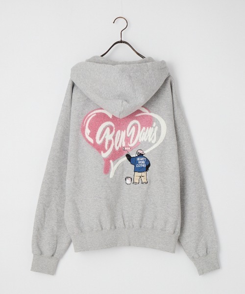 BEN DAVIS（ベンデイビス）の「【WEB限定】[BEN DAVIS/ベンデイビス] HEARTY GORILLA サガラ刺繍ジップパーカー（スウェット・レディース・ネイビー/グレー/ブラック・M/L/XL）」の5枚目の写真