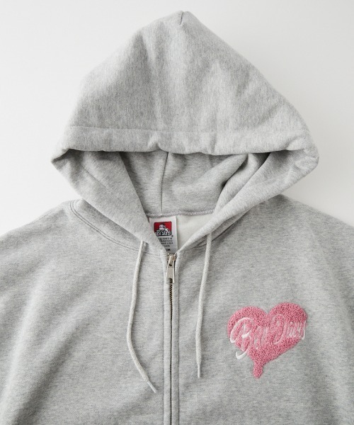 BEN DAVIS（ベンデイビス）の「【WEB限定】[BEN DAVIS/ベンデイビス] HEARTY GORILLA サガラ刺繍ジップパーカー（スウェット・レディース・ネイビー/グレー/ブラック・M/L/XL）」の6枚目の写真