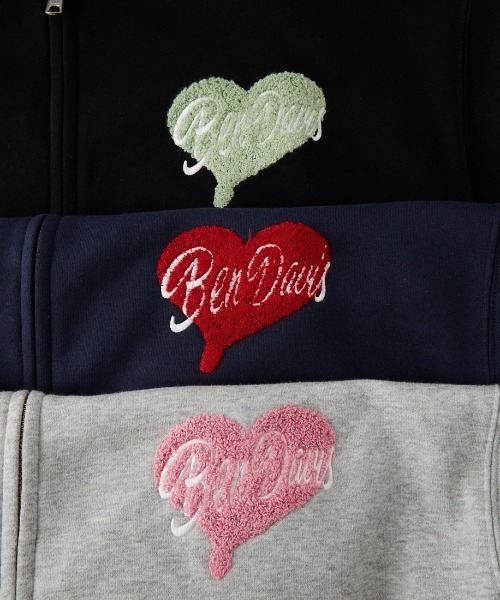 BEN DAVIS（ベンデイビス）の「【WEB限定】[BEN DAVIS/ベンデイビス] HEARTY GORILLA サガラ刺繍ジップパーカー（スウェット・レディース・ネイビー/グレー/ブラック・M/L/XL）」の4枚目の写真