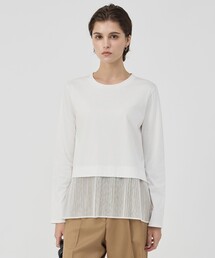 ICB（アイシービー）の「チュールプリーツコンビ デザインカットソー（Tシャツ/カットソー）」