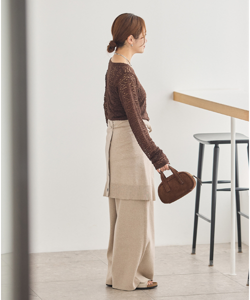 JOURNAL STANDARD(ジャーナルスタンダード)の「《追加2》ストレッチレース2WAYプルオーバー(Tシャツ/カットソー・レディース・アイボリー/ブラウン・FREE)」の11枚目の写真
