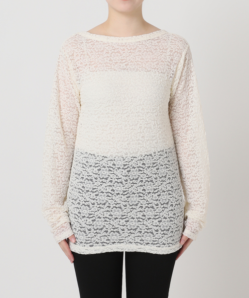 JOURNAL STANDARD(ジャーナルスタンダード)の「《追加2》ストレッチレース2WAYプルオーバー(Tシャツ/カットソー・レディース・アイボリー/ブラウン・FREE)」の18枚目の写真