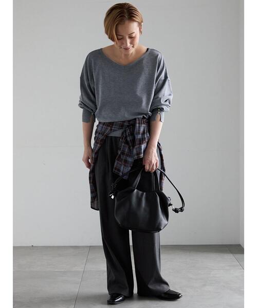 Te chichi(テチチ)の「イージーワイドパンツ(その他パンツ・レディース・チャコールグレー/ベージュ/ブラック・F)」の16枚目の写真