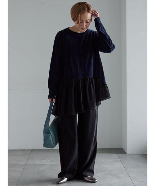 Te chichi(テチチ)の「イージーワイドパンツ(その他パンツ・レディース・チャコールグレー/ベージュ/ブラック・F)」の19枚目の写真