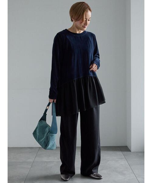 Te chichi(テチチ)の「イージーワイドパンツ(その他パンツ・レディース・チャコールグレー/ベージュ/ブラック・F)」の20枚目の写真