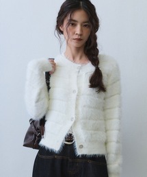jewel button shaggy knit cardigan / ビジューボタンシャギーニットカーディガン