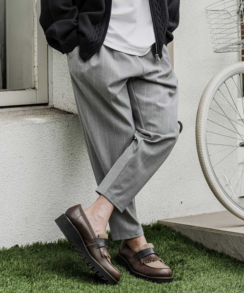 CAMBIO(カンビオ)の「mp15526- Pinstripe Tapered Pants テーパードパンツ(A76526cmb)(その他パンツ・メンズ・ブラック/ネイビー/チャコール/グレー/オフホワイト・S/M/L)」の3枚目の写真