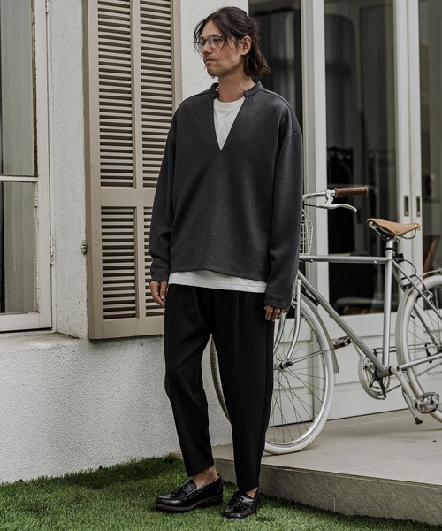 CAMBIO(カンビオ)の「mp15526- Pinstripe Tapered Pants テーパードパンツ(A76526cmb)(その他パンツ・メンズ・ブラック/ネイビー/チャコール/グレー/オフホワイト・S/M/L)」の17枚目の写真
