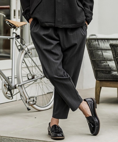 CAMBIO(カンビオ)の「mp15526- Pinstripe Tapered Pants テーパードパンツ(A76526cmb)(その他パンツ・メンズ・ブラック/ネイビー/チャコール/グレー/オフホワイト・S/M/L)」の22枚目の写真