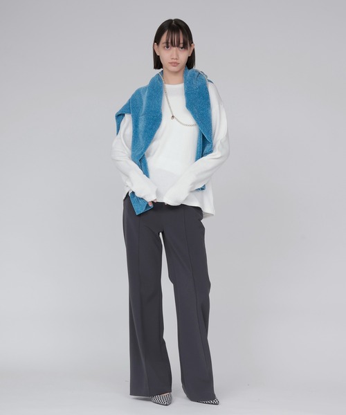DRESSLAVE(ドレスレイブ)の「airy soft jersey crew neck pull(Tシャツ/カットソー・レディース・ホワイト/ベージュ・38)」の4枚目の写真