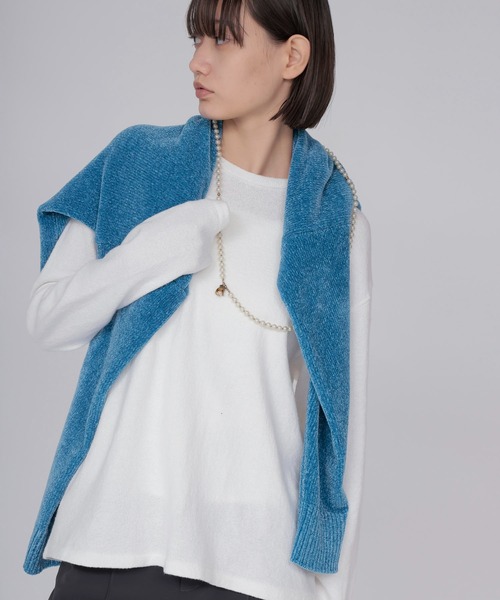 DRESSLAVE(ドレスレイブ)の「airy soft jersey crew neck pull(Tシャツ/カットソー・レディース・ホワイト/ベージュ・38)」の6枚目の写真