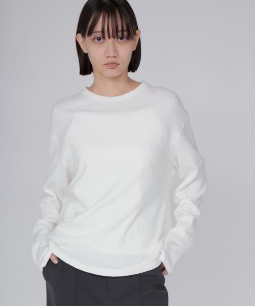 DRESSLAVE(ドレスレイブ)の「airy soft jersey crew neck pull(Tシャツ/カットソー・レディース・ホワイト/ベージュ・38)」の7枚目の写真